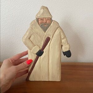 Vintage handmade carved wooden sea captain Santa Nordic home decor shelf accent